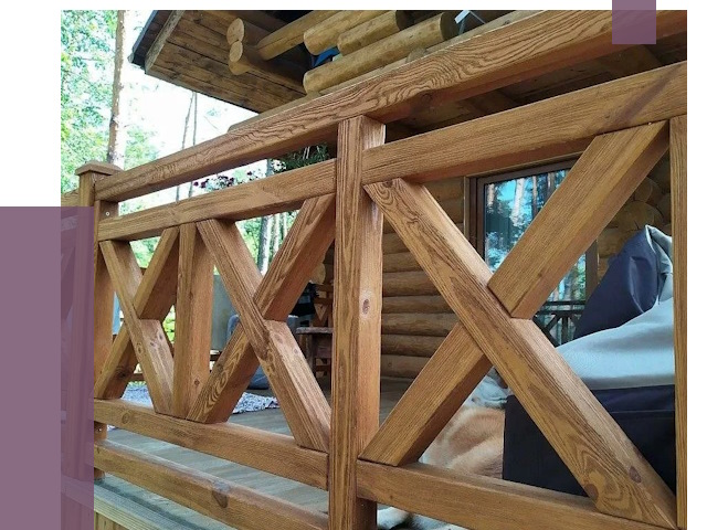 Деревянные перила под ключ в Новокузнецке от 7706 руб. 