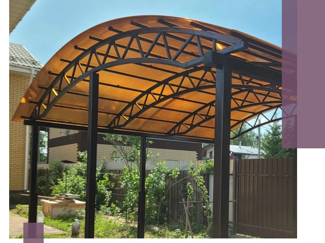 Изготовление навесов под ключ в Новокузнецке из качественных материалов