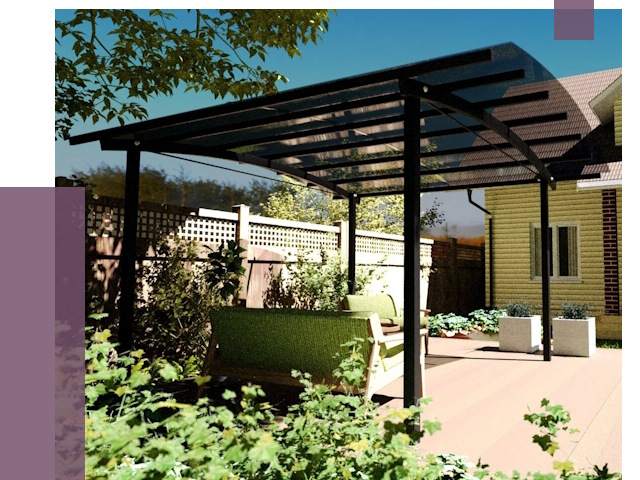 Навесы для террасы в Новокузнецке от 13099 руб. под ключ | ПРОЛЁТ-Нвк