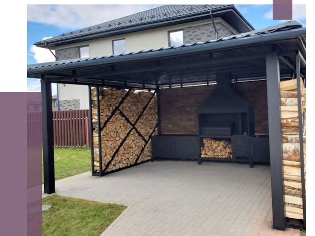 Навесы для барбекю в Новокузнецке от 12791 руб. под ключ | ПРОЛЁТ-Нвк