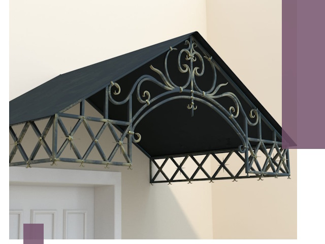 Двускатные металлические козырьки под ключ в Новокузнецке