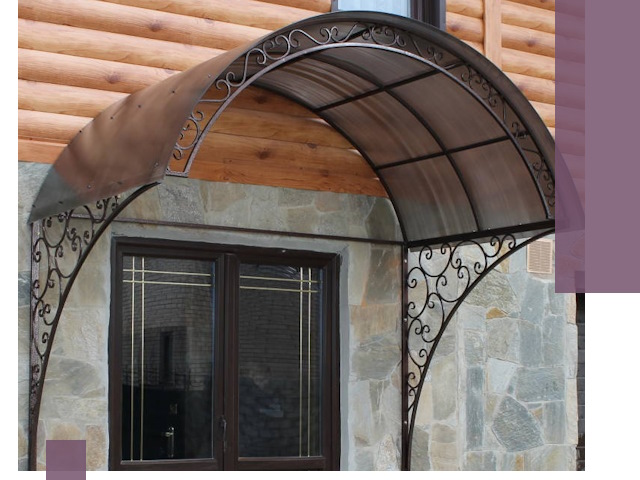Арочные козырьки под ключ в Новокузнецке: изготовление и монтаж